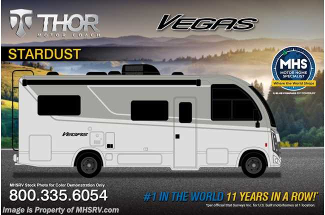 2026 Thor Motor Coach Vegas 26.2 W/ Electric Stabilizer System, Pwr Drivers Seat, OH Loft &amp; Theater Seating