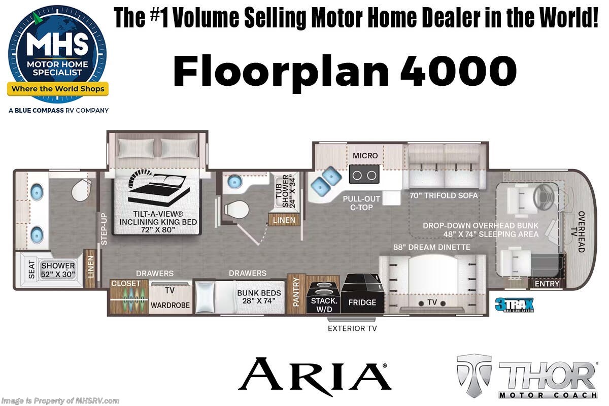 Floorplan of 2026 Thor Motor Coach Aria 4000