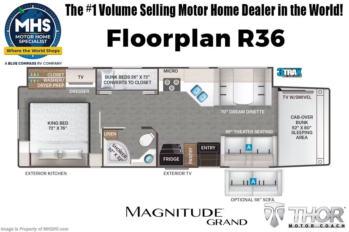 Floorplan of 2026 Thor Motor Coach Magnitude Grand R36