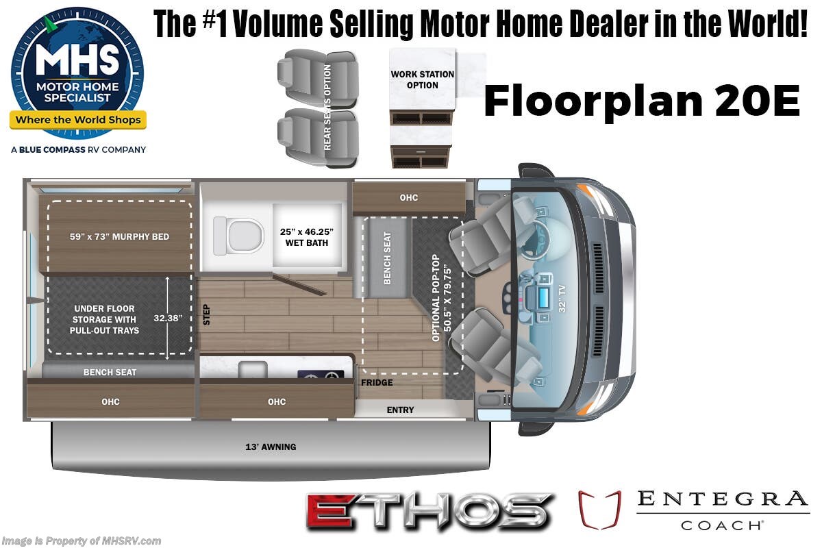 Floorplan of 2026 Entegra Coach Ethos 20E