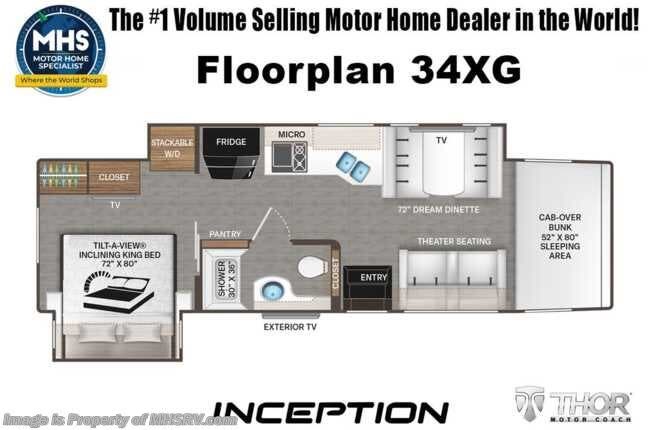 Floorplan of 2026 Thor Motor Coach Inception HD 34XG