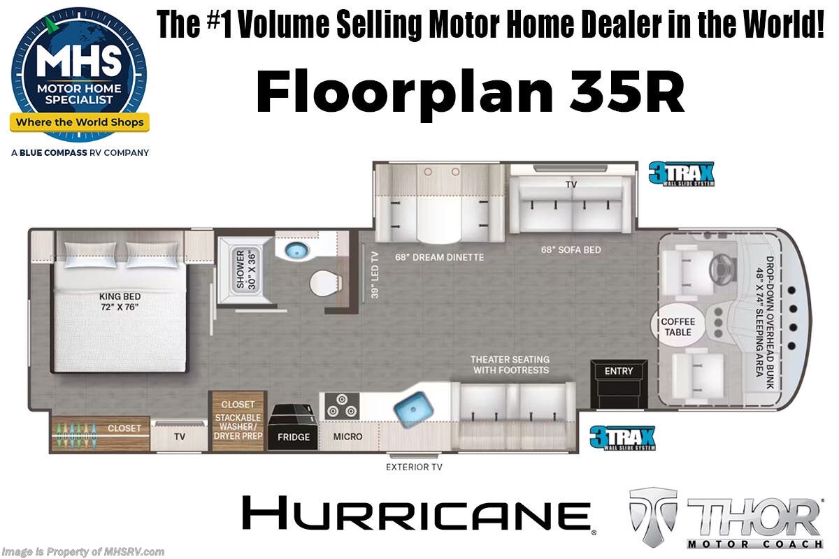 Floorplan of 2026 Thor Motor Coach Hurricane 35R