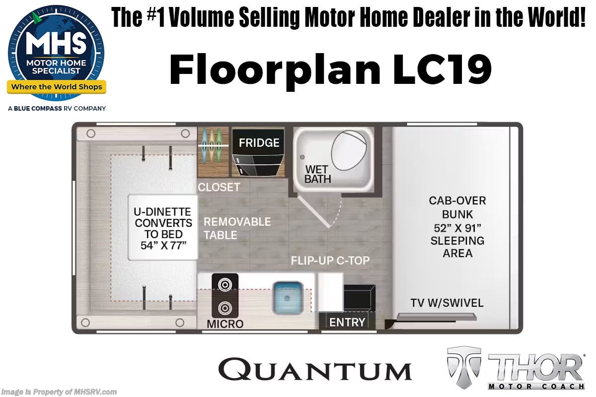 Floorplan of 2026 Thor Motor Coach Quantum LC19