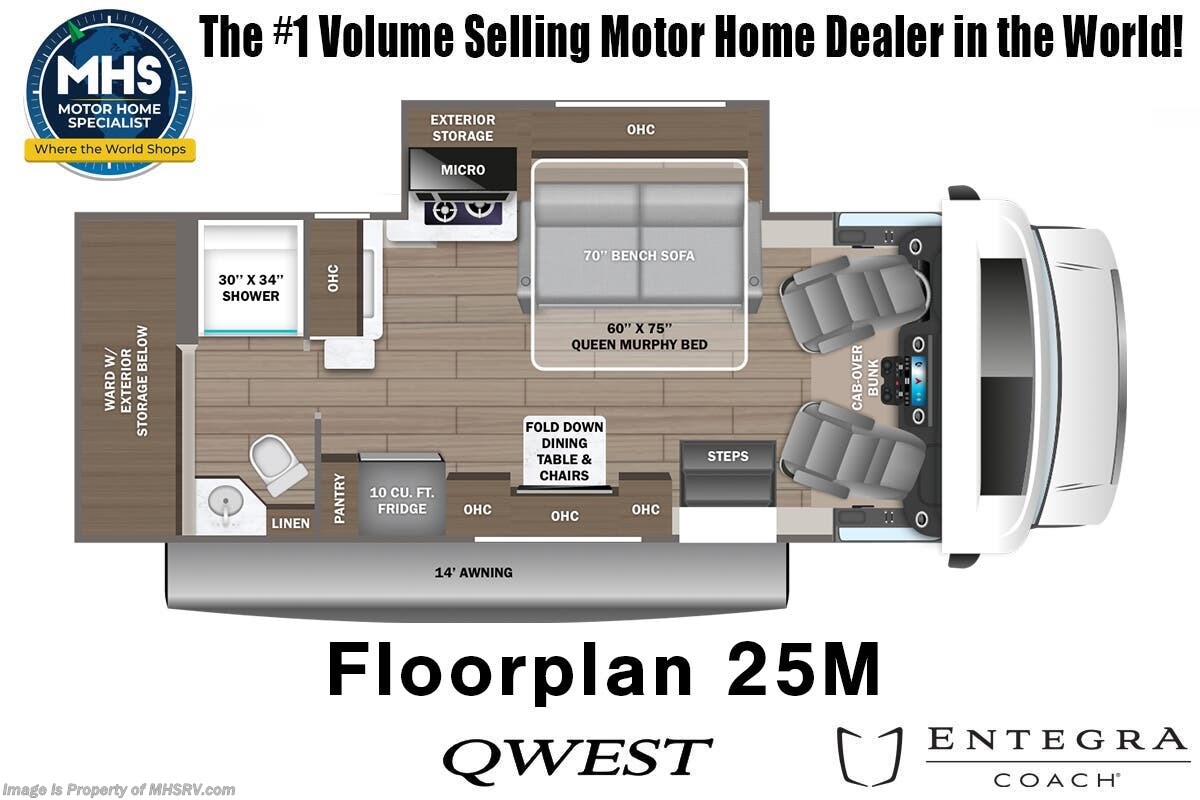 Floorplan of 2026 Entegra Coach Qwest 25M
