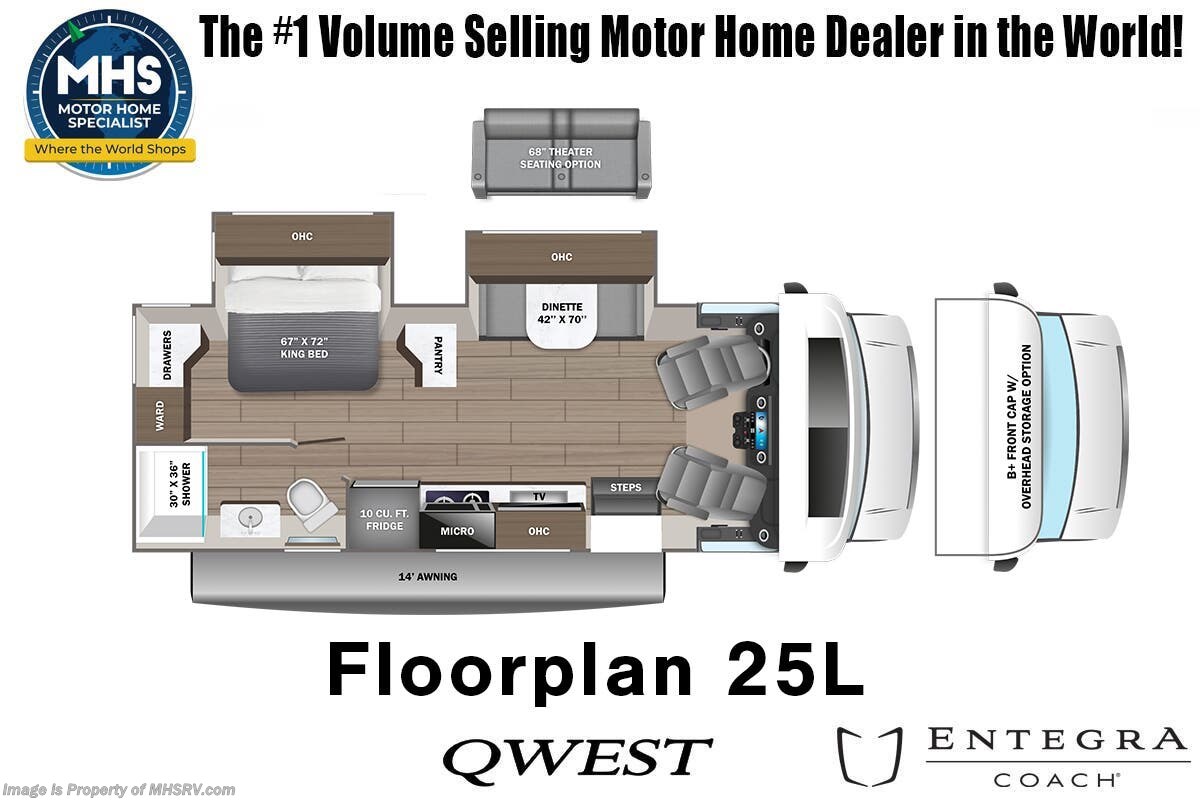 Floorplan of 2026 Entegra Coach Qwest 25L