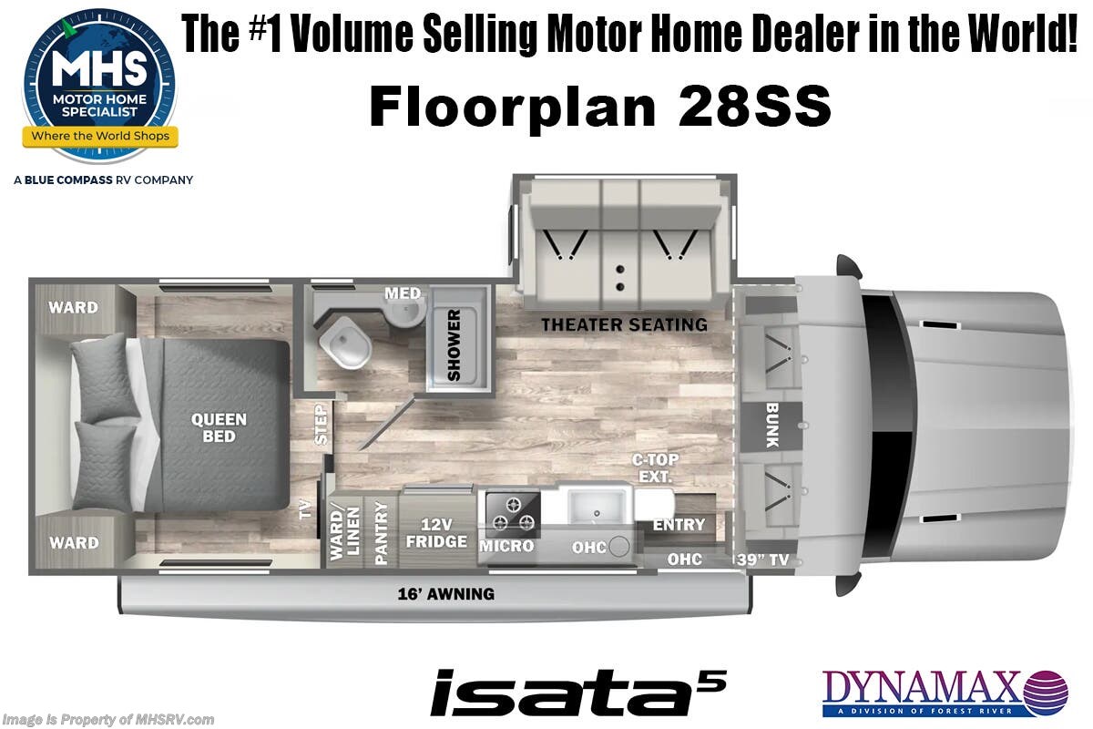 2026 Dynamax Corp Isata 5 Series 28SS 4x4 Diesel Super C W/ Extreme Edition, Xplorer Package, Theater Seats &amp; Much More Floorplan