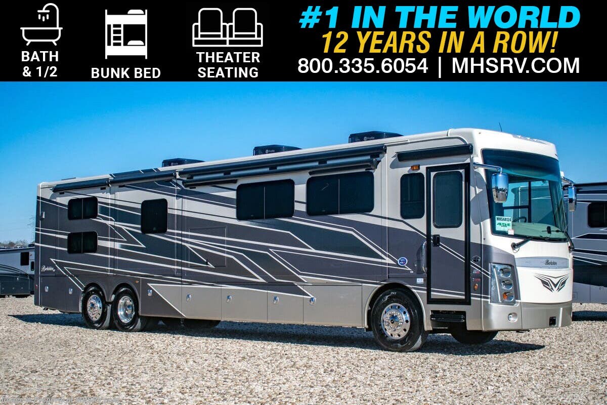 2026 Forest River Berkshire XLT 45E Bath &amp; 1/2 Bunk Model RV W/ Theater Seats, 6 Batteries, King Bed &amp; More