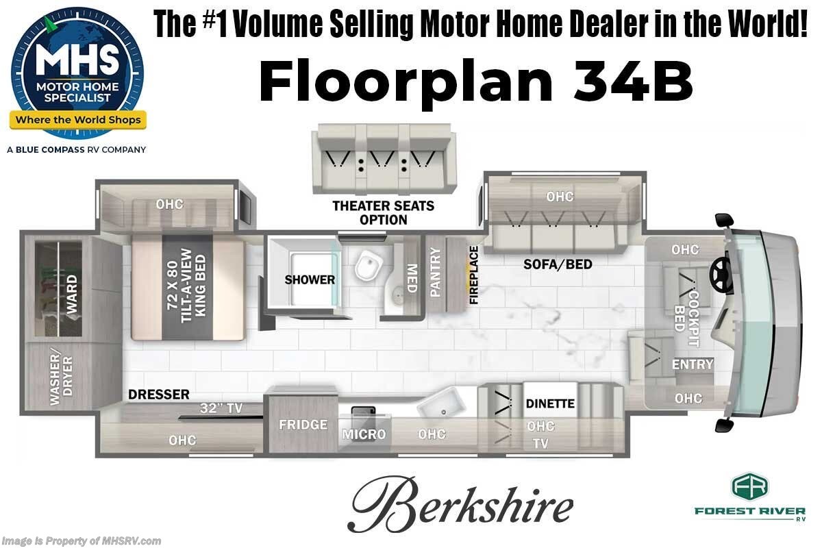 Floorplan of 2026 Forest River Berkshire 34B