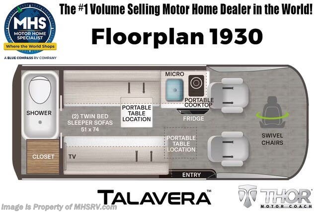 Floorplan of 2026 Thor Motor Coach Talavera 1930