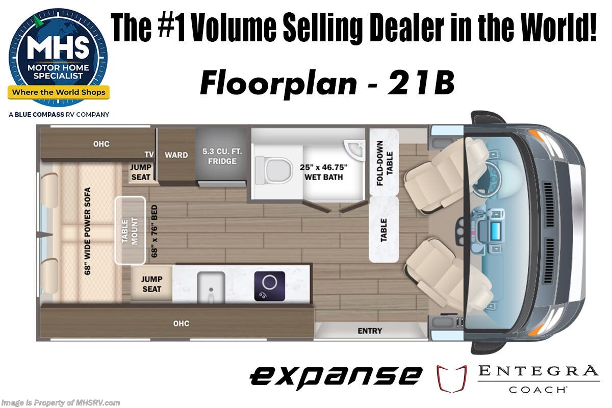 Floorplan of 2026 Entegra Coach Expanse 21B