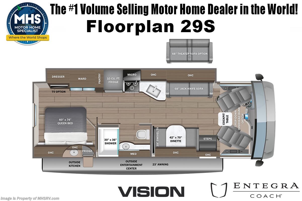 Floorplan of 2026 Entegra Coach Vision 29S