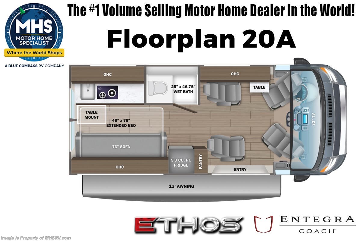 Floorplan of 2026 Entegra Coach Ethos 20A