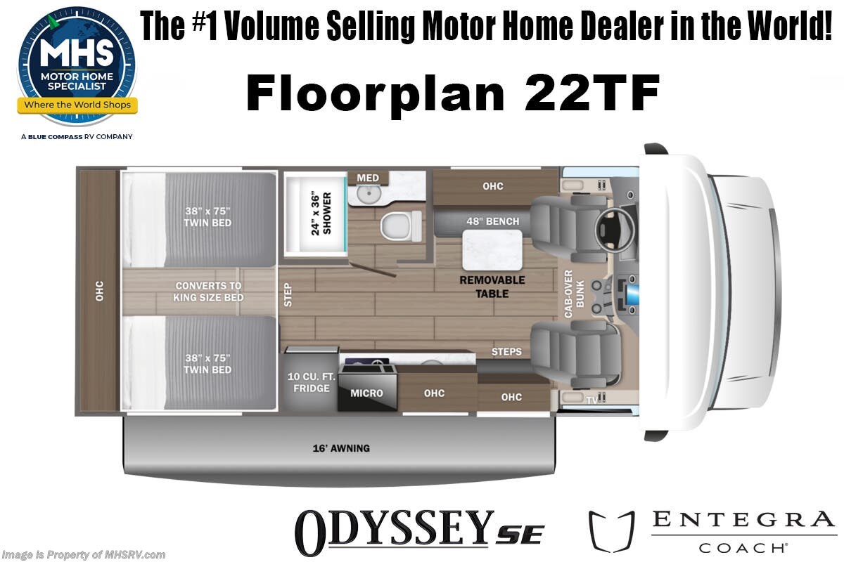 Floorplan of 2026 Entegra Coach Odyssey SE 22TF