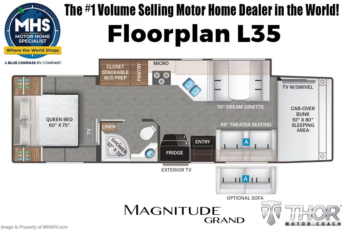 Floorplan of 2026 Thor Motor Coach Magnitude Grand L35