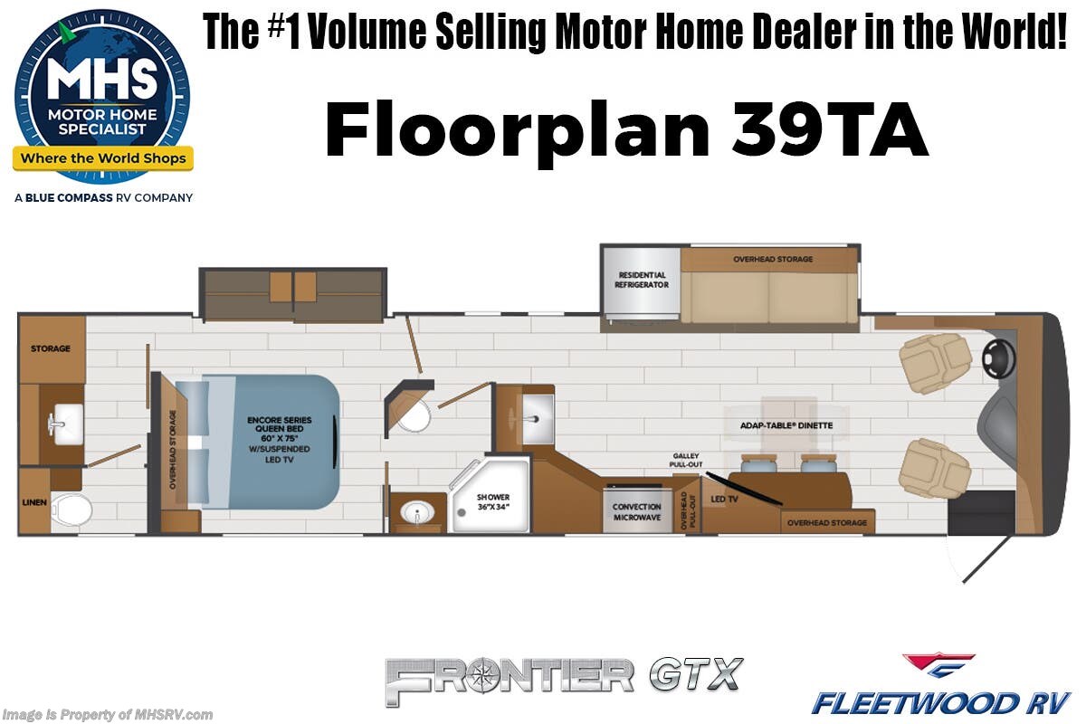 Floorplan of 2025 Fleetwood Frontier GTX 39TA