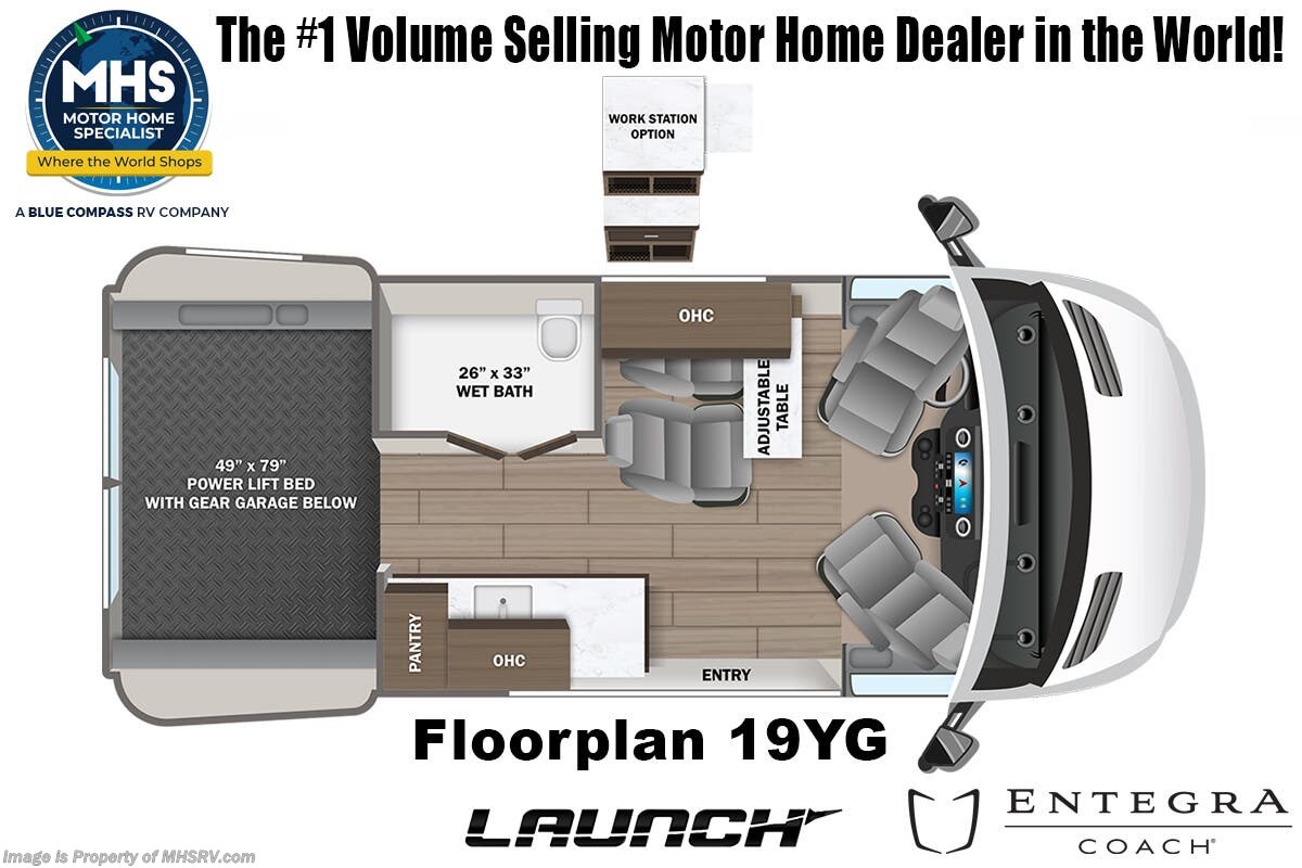 Floorplan of 2026 Entegra Coach Launch 19YG