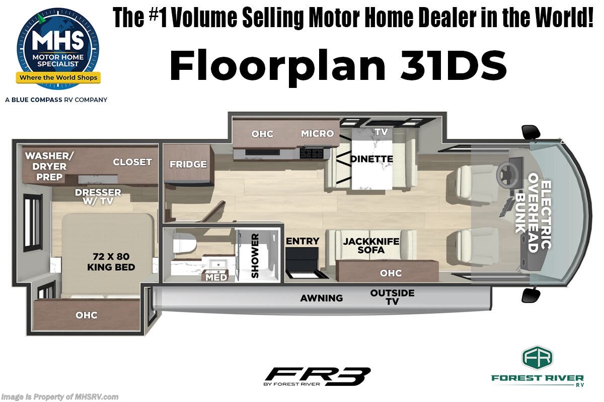 Floorplan of 2026 Forest River FR3 31DS