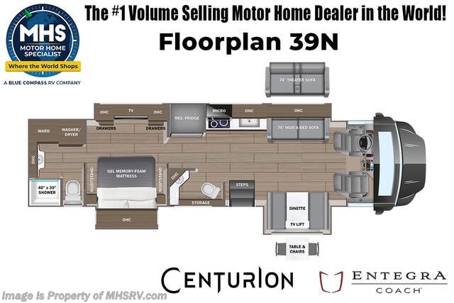 Floorplan of 2026 Entegra Coach Centurion 39N