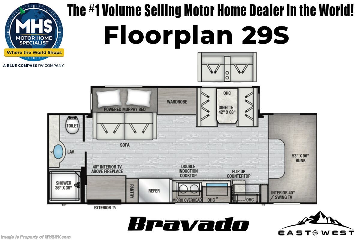 Floorplan of 2026 East to West Bravado 29S