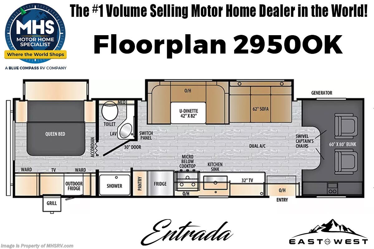 Floorplan of 2026 East to West Entrada 2950OK