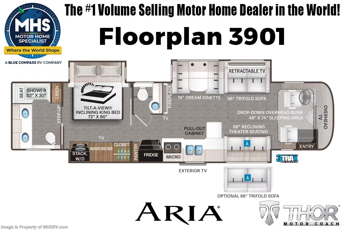 Floorplan of 2027 Thor Motor Coach Aria 3901