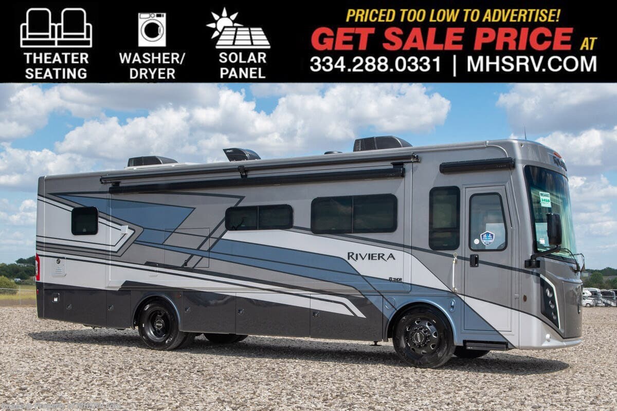 2027 Thor Motor Coach Riviera 34SD 340HP Diesel Pusher RV W/ Theater Seats, W/D, Rapid Camp+® Multiplex System, Solar, King Bed &amp; More