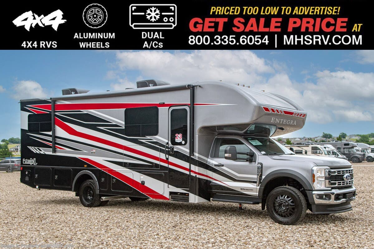 2027 Entegra Coach Esteem XL 33F 4x4 Bunk Model Super C W/ Alum. Wheels, Dual A/C's, Bedroom TV, Theater Seats &amp; More