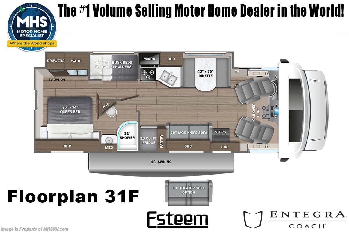 Floorplan of 2026 Entegra Coach Esteem 31F