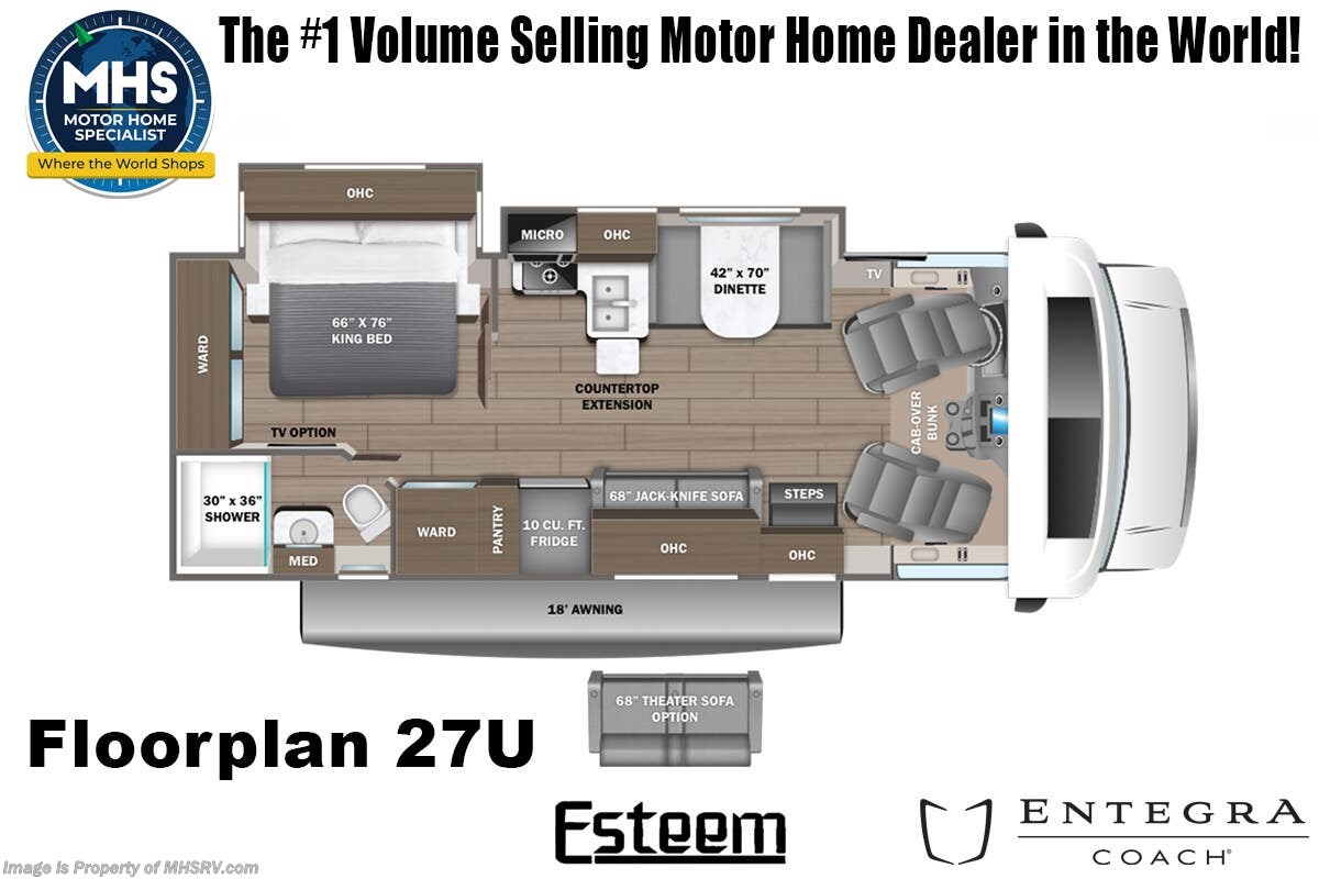 Floorplan of 2026 Entegra Coach Esteem 27U