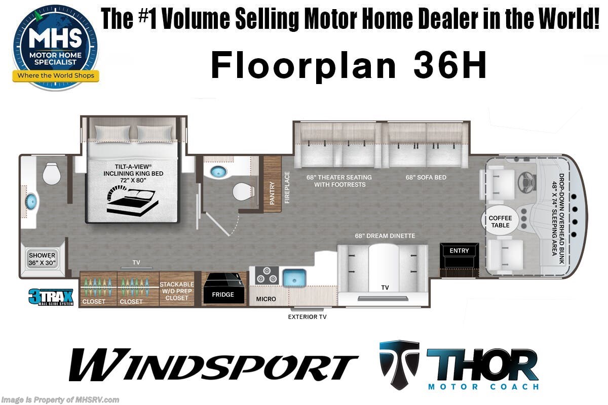Floorplan of 2027 Thor Motor Coach Windsport 36H