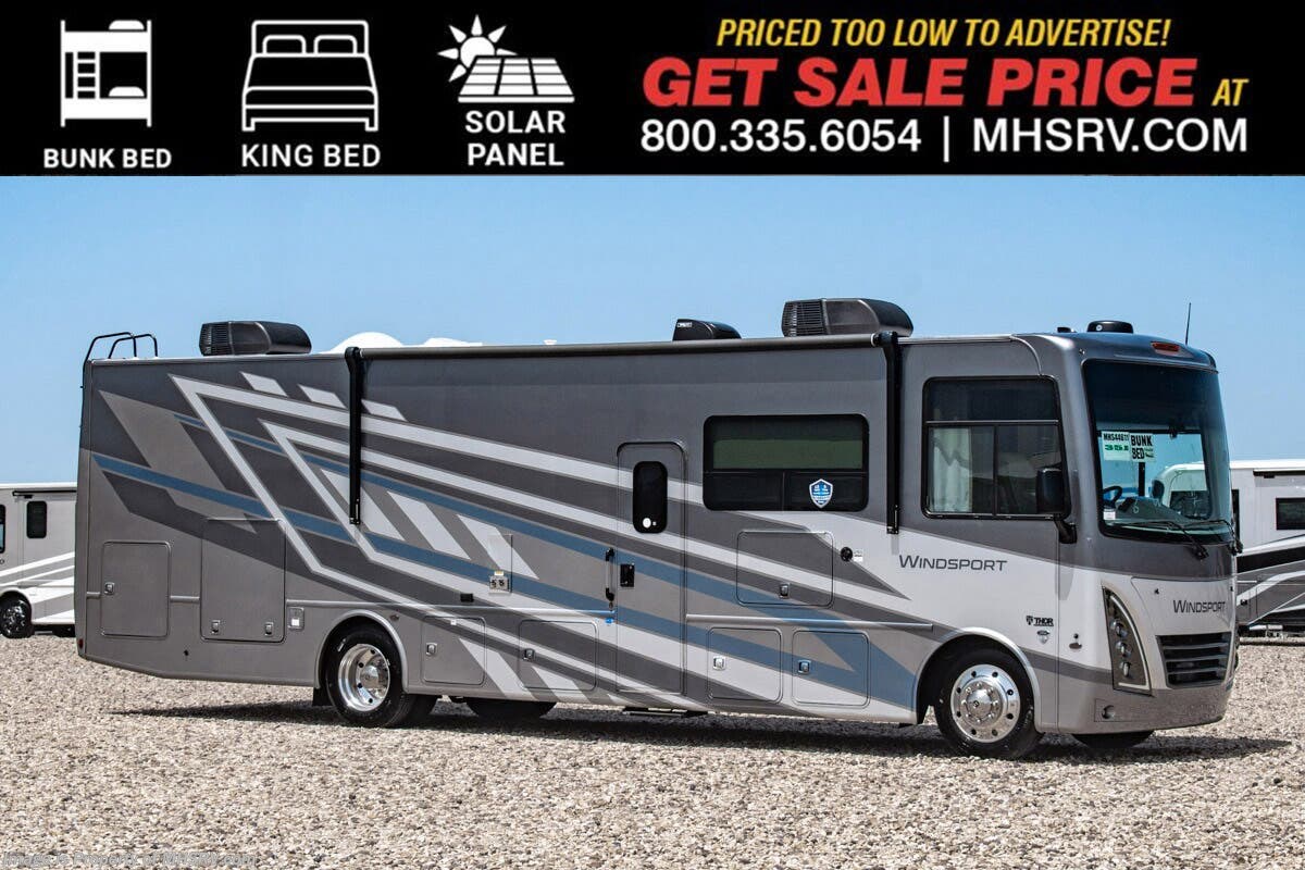 2027 Thor Motor Coach Windsport 35J Bunk Model RV W/ King Bed, Solar, Ext. Kitchen, Ext. TV, Dual Pane Windows, OH Loft &amp; More