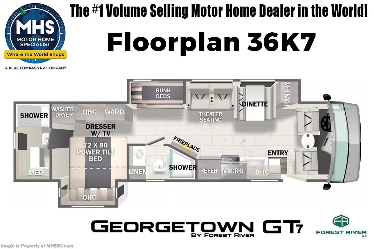 Floorplan of 2026 Forest River Georgetown 7 Series GT7 36K7