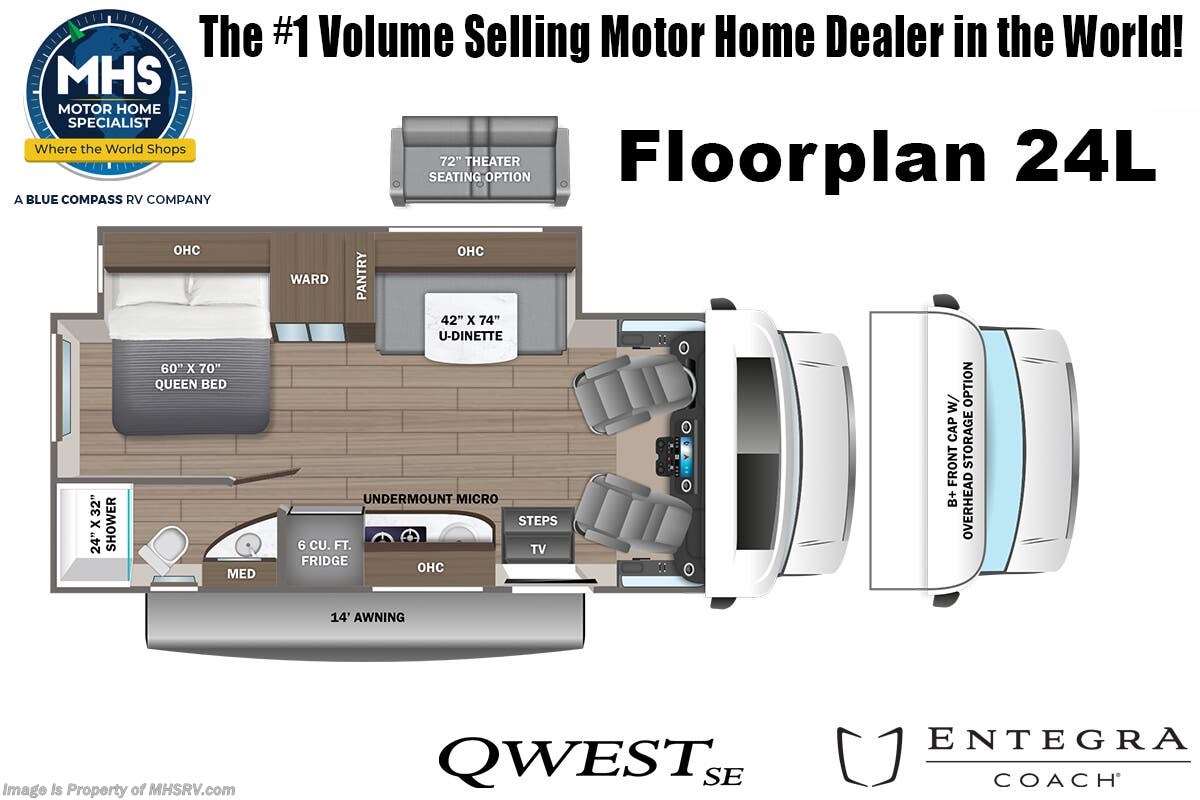 Floorplan of 2026 Entegra Coach Qwest SE 24L