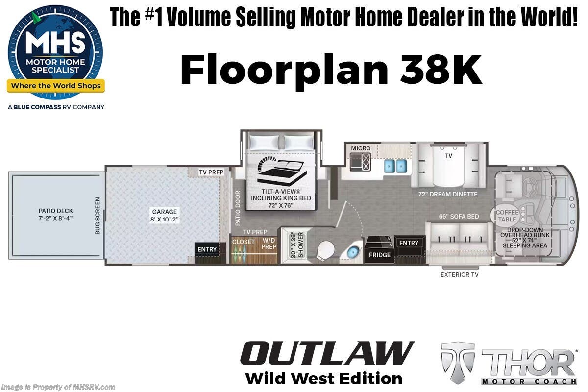 Floorplan of 2027 Thor Motor Coach Outlaw Wild West Edition 38K