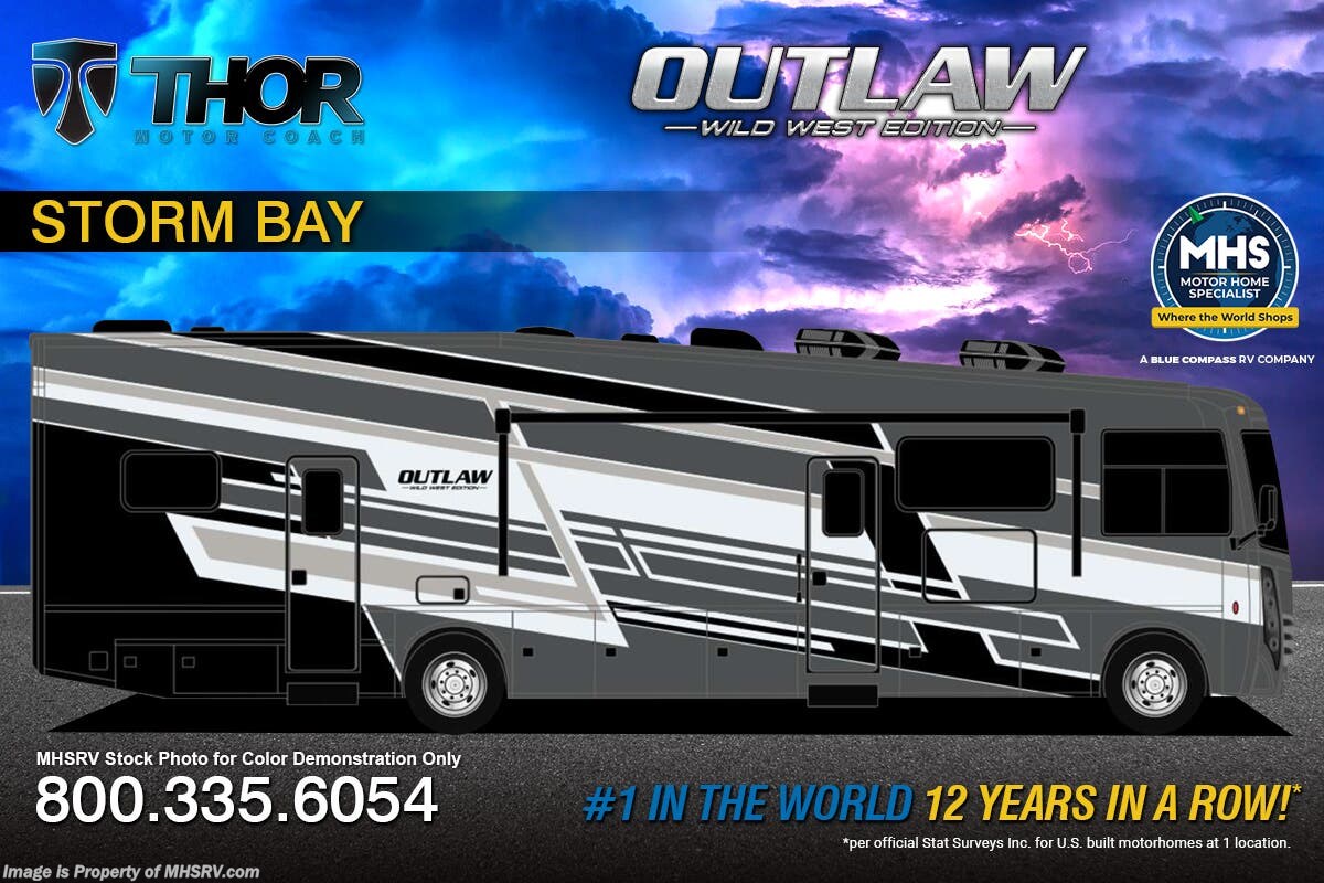 2027 Thor Motor Coach Outlaw Wild West Edition 38K Toy Hauler RV W/ King Bed, Auto Leveling, Tankless Water Heater, Solar, FBP &amp; More