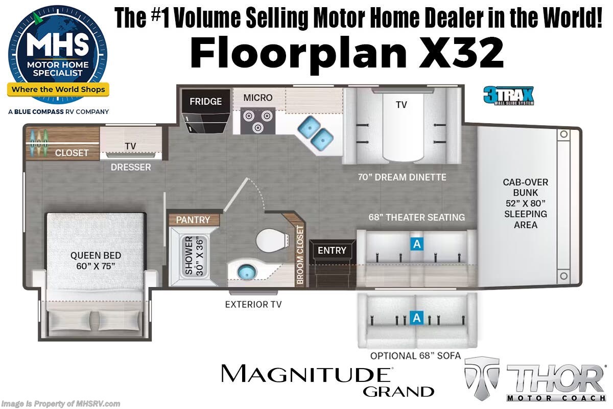 Floorplan of 2027 Thor Motor Coach Magnitude Grand X32