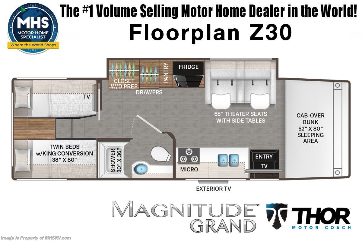 Floorplan of 2027 Thor Motor Coach Magnitude Grand Z30