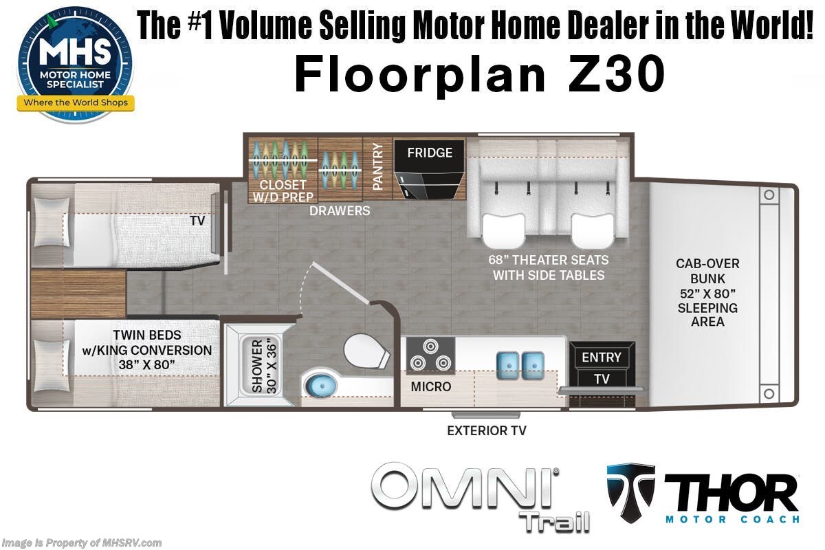 2027 Omni Trail Z30 by Thor Motor Coach from Motor Home Specialist in Alvarado, Texas