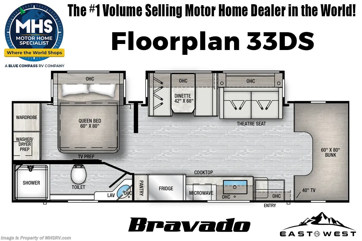 Floorplan of 2026 East to West Bravado 33DS
