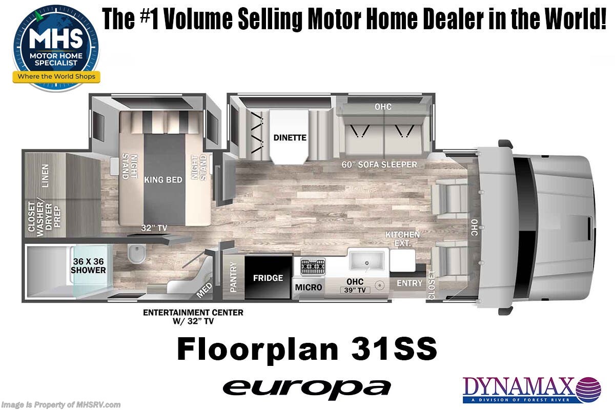 Floorplan of 2027 Dynamax Corp Europa 31SS
