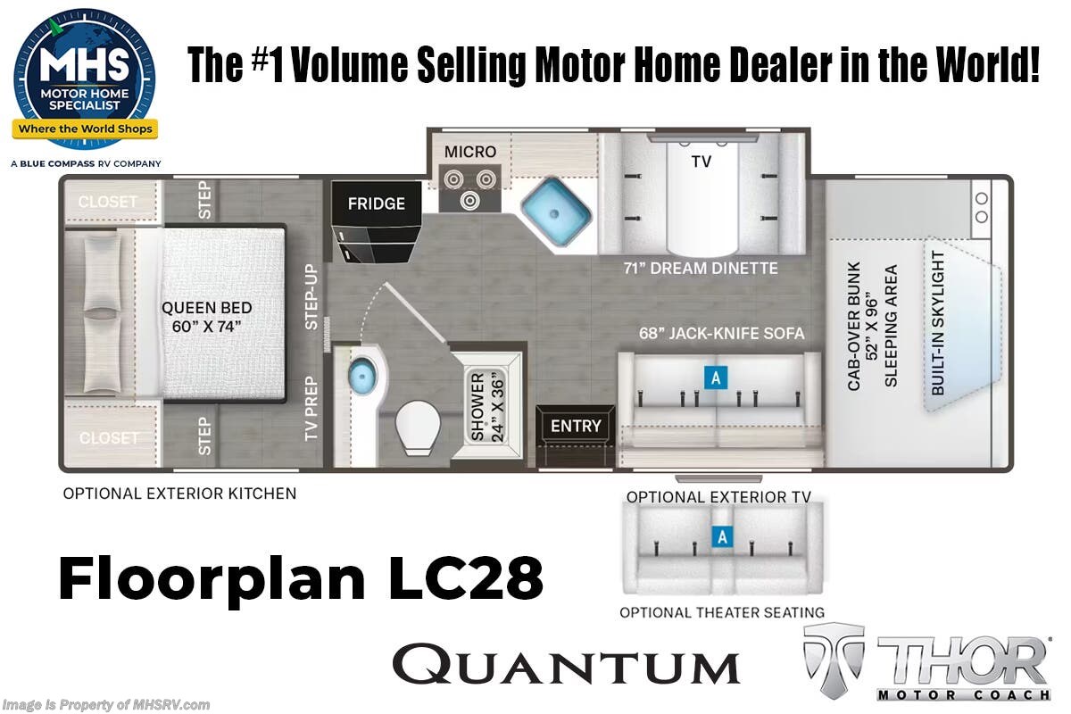 Floorplan of 2027 Thor Motor Coach Quantum LC28