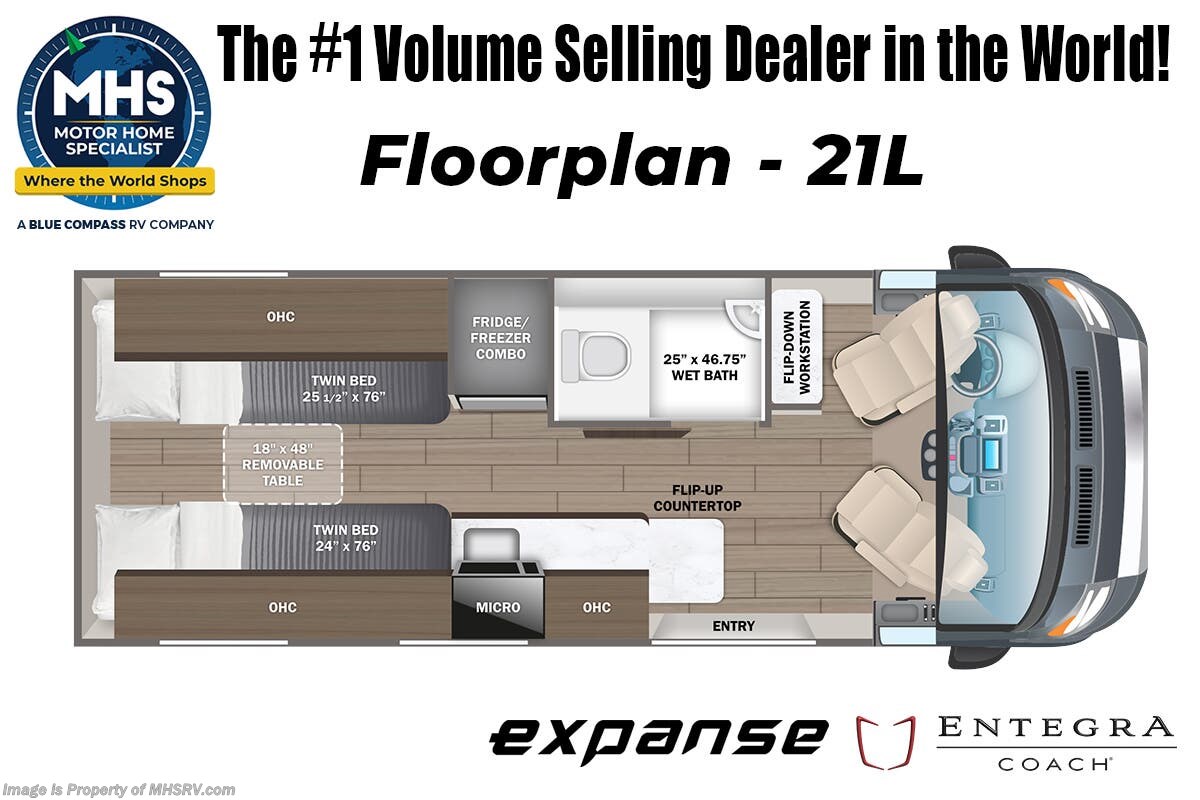 Floorplan of 2027 Entegra Coach Expanse 21L