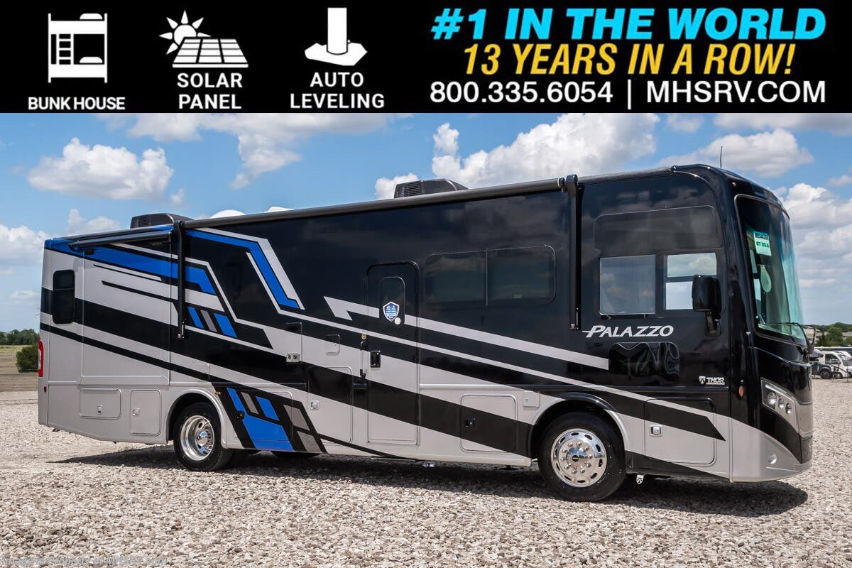 2027 Thor Motor Coach Palazzo GT 33.5 Bunk House Diesel Pusher W/ Solar, Auto Leveling, Dual Pane Windows, Power OH Loft, 3 Cams &amp; More