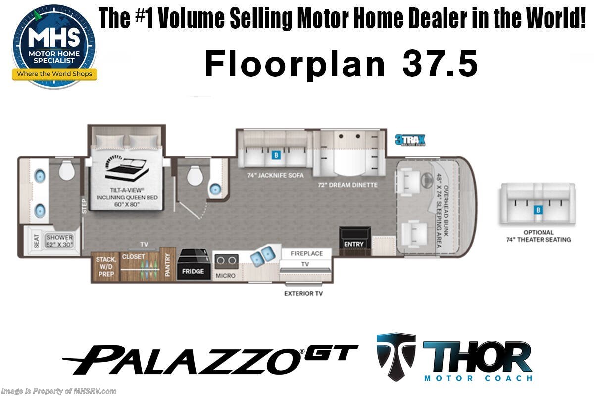 Floorplan of 2027 Thor Motor Coach Palazzo GT 37.5