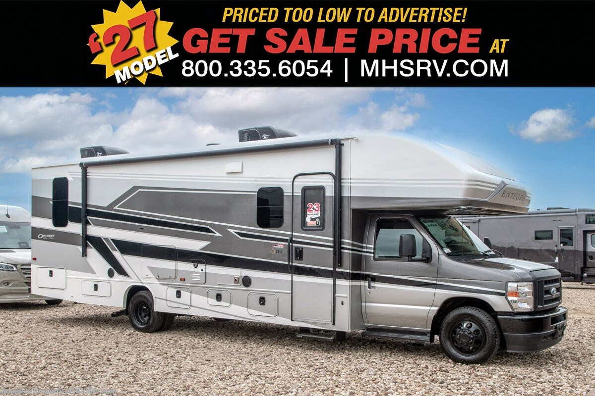 2027 Entegra Coach Odyssey Esteem 30Z W/ Blackout Pkg., Solar, Dual A/Cs, Bedroom TV, 50" TV W/ Fireplace, 2nd House Battery &amp; More