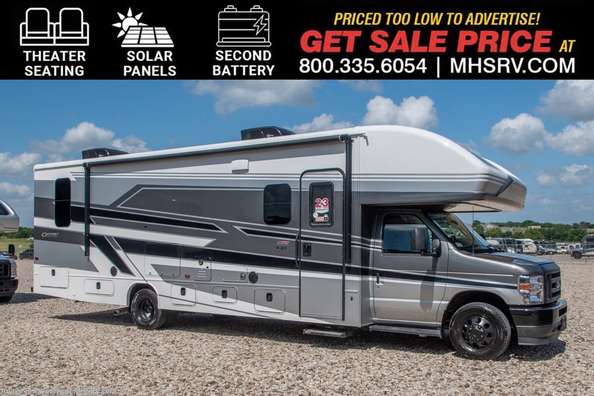 2027 Entegra Coach Odyssey Esteem 30Z W/ Theater Seats, Solar W/ 2nd Battery, Blackout Pkg., Dual A/Cs, 50" TV W/ Fireplace &amp; More