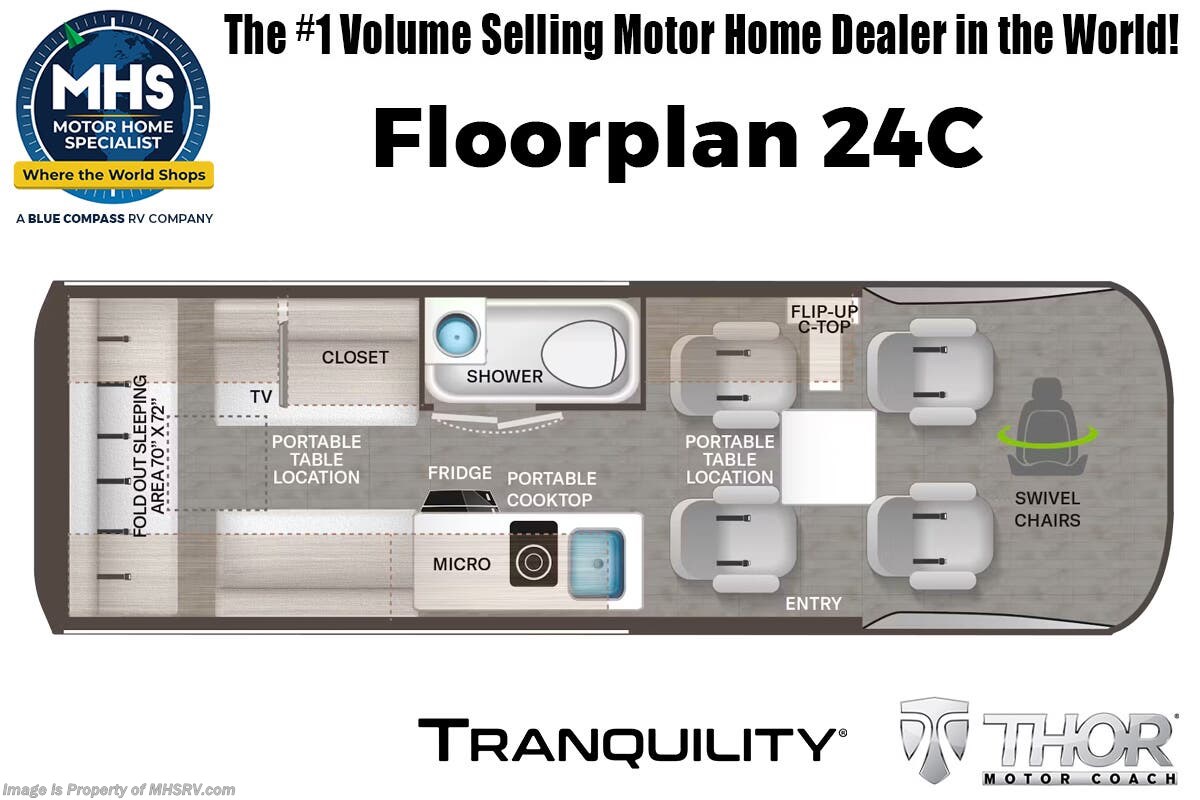 Floorplan of 2027 Thor Motor Coach Tranquility 24C
