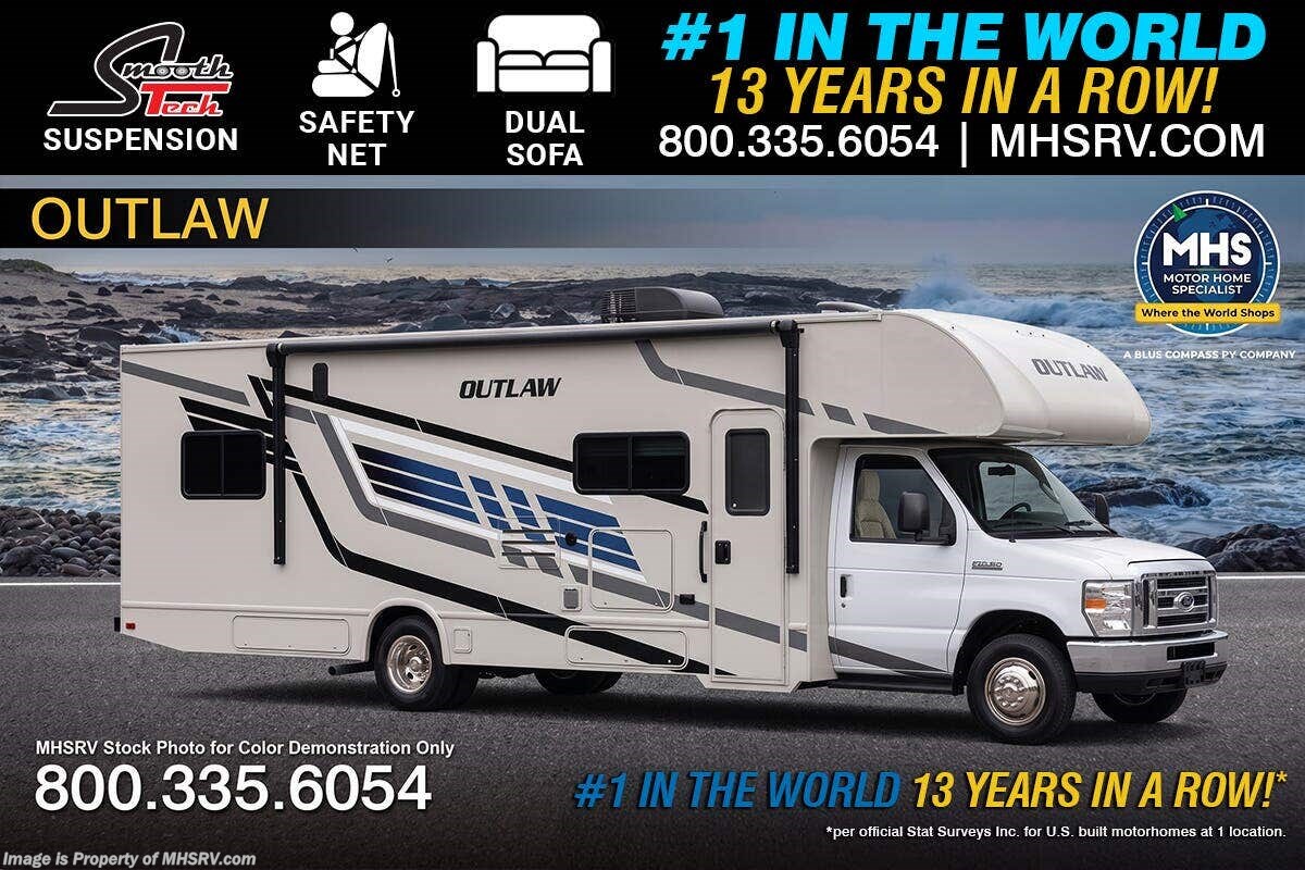 2027 Thor Motor Coach Outlaw Toy Hauler 29J Toy Hauler W/ SmoothTECH Suspension, Child Safety Net, Dual Sofa, Attic Fan &amp; More!