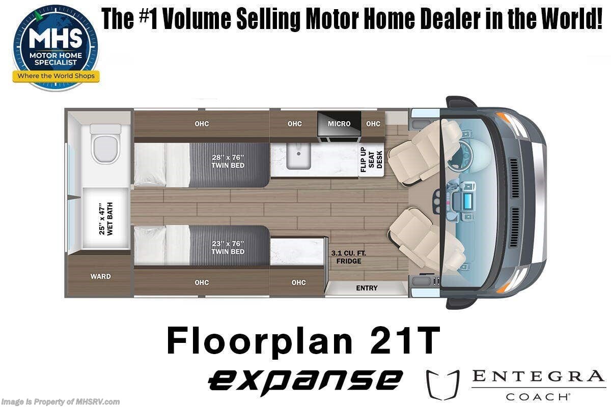 Floorplan of 2027 Entegra Coach Expanse 21T