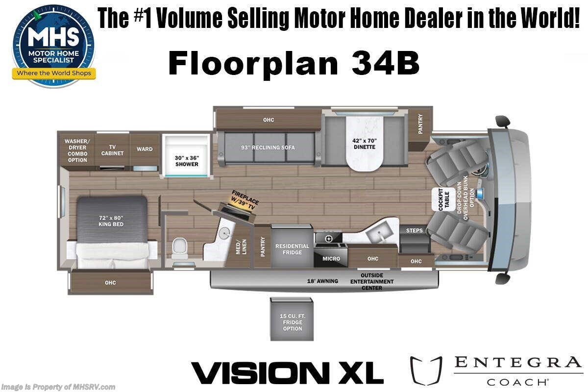 Floorplan of 2027 Entegra Coach Vision XL 34B
